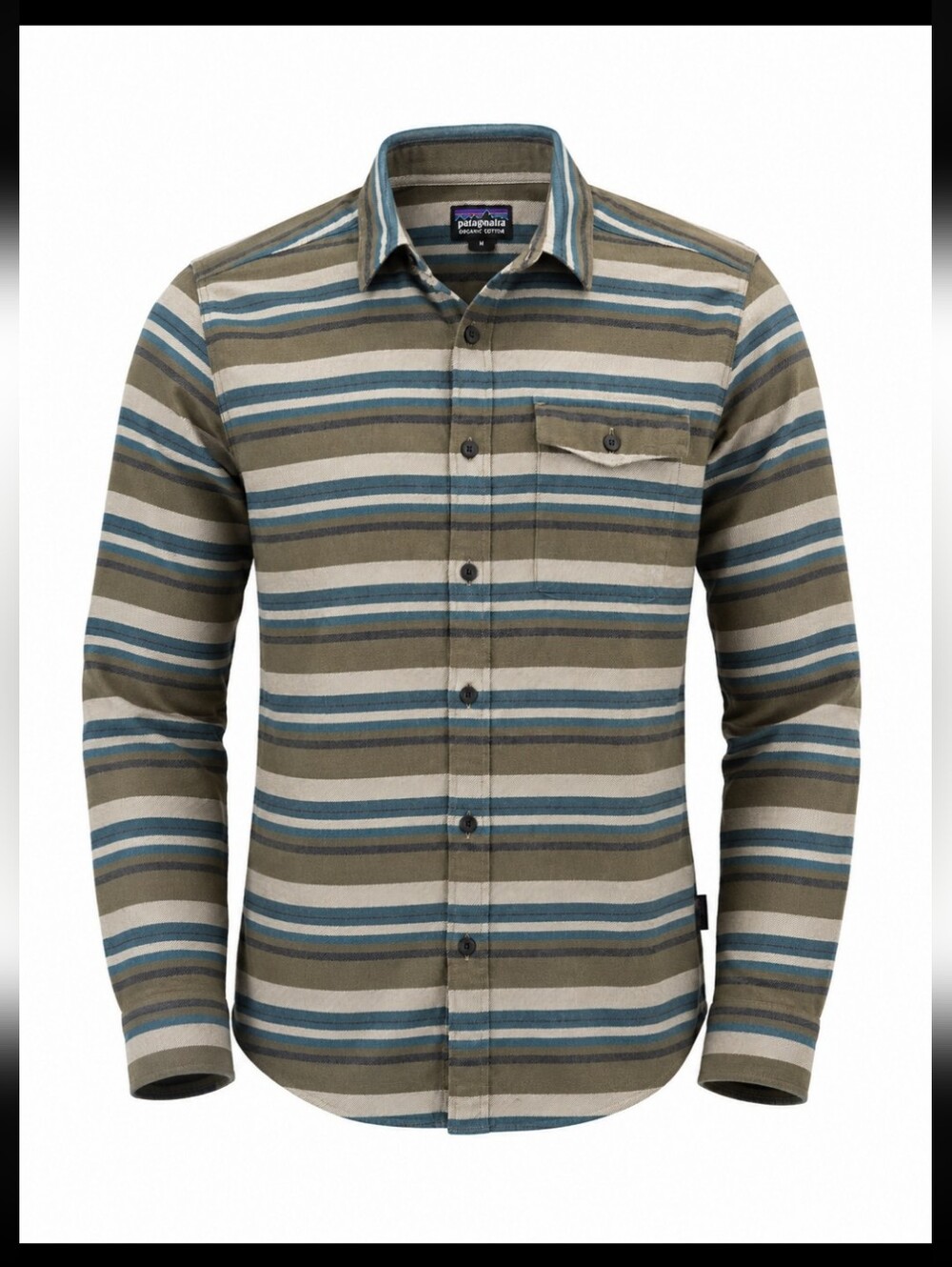Patagonia Organic Cotton Stripe Button-Up Shirt Men's M Outdoor Workwear Casual